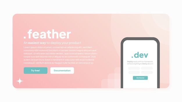 Vector gradient simple landing page design with colorful element
