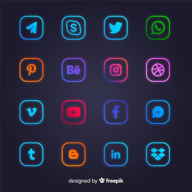 Gradient social media logo collection