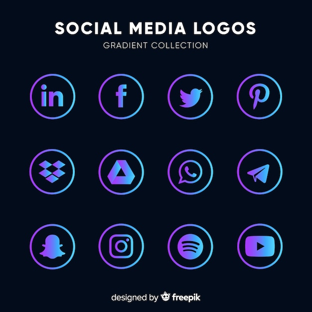 Gradient social media logos