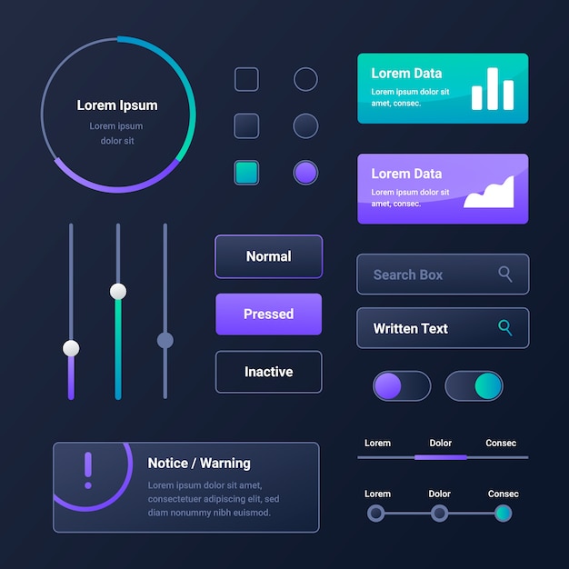 Gradient ui kit collection