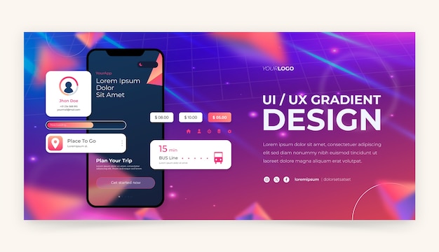 Vector gradient  ui/ux design banner