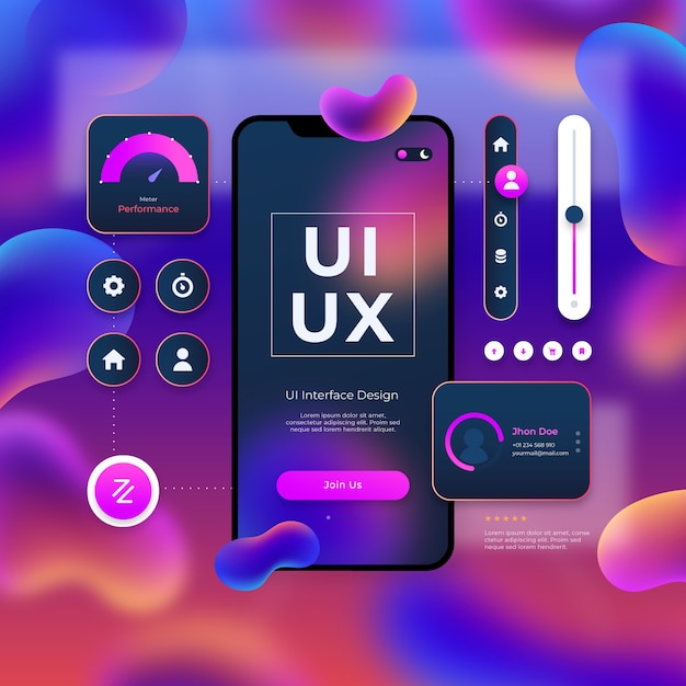 Gradient  ui/ux design illustration