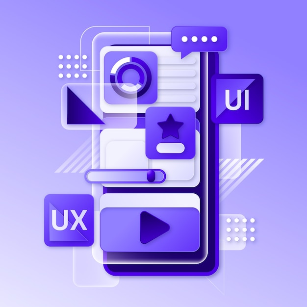 Вектор дизайн с градиентом ui/ux