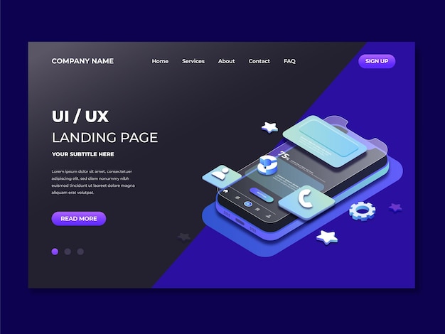 gradient uiux landing page template