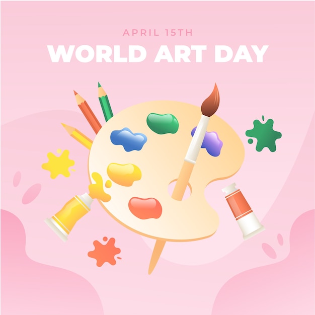 Vector gradient world art day illustration