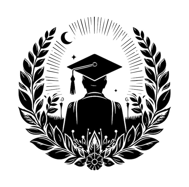 Vector graduation cap silhouettes vector illustration design on white background