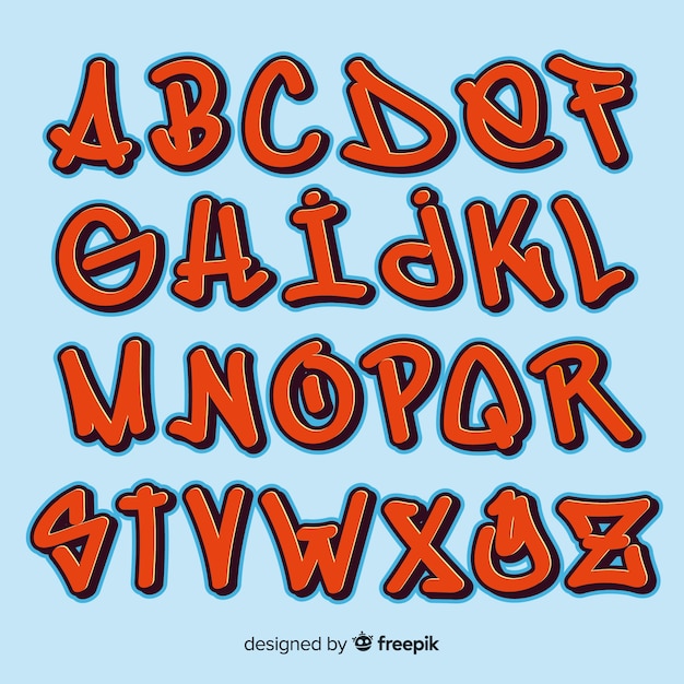 Vector graffiti alphabet