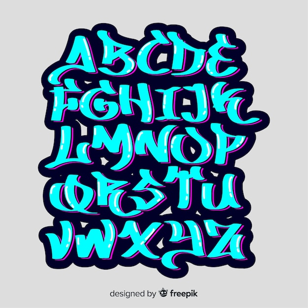 Vector graffiti alphabet