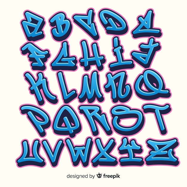 Vector graffiti alphabet