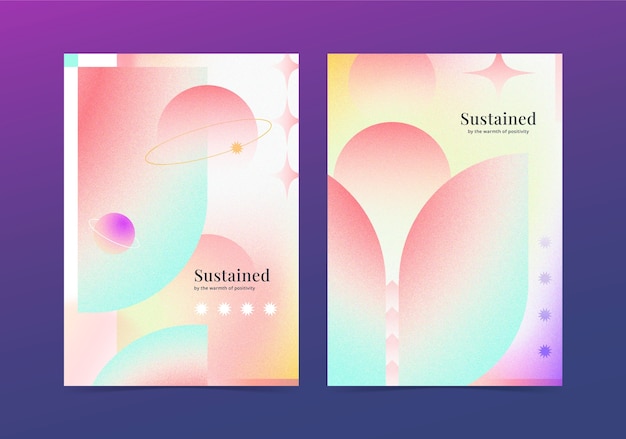 Vector grainy gradient poster  template