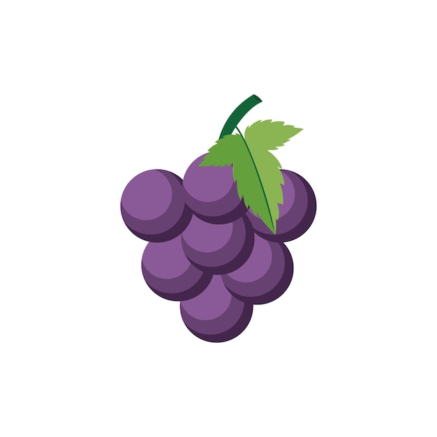 Grapes Flat design vector illustration isolated on a white background