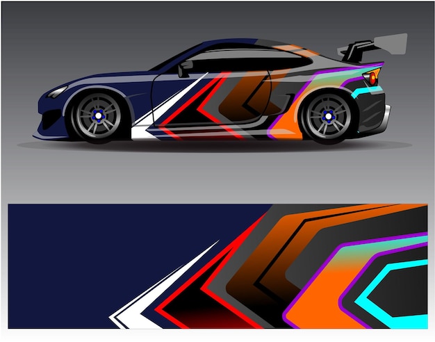 Vector graphic abstract stripe racing background kit designs for wrap vehicle race car rally adventure