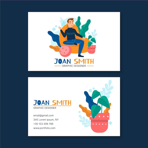 Vector graphic designer business card template