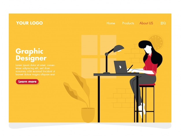 Graphic designer Illustration for landing page