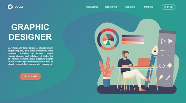 Vector graphic designer landing page