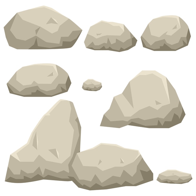 Graphic illustration of rock stone set