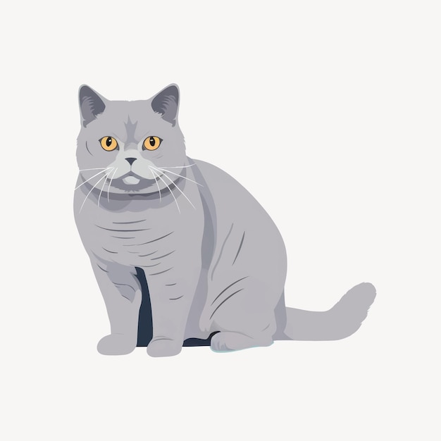 Gray cat illustration sitting vector