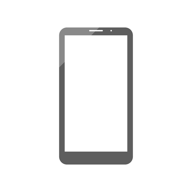 gray glossy smartphone with white blank screen isolated on a white background vector illustration
