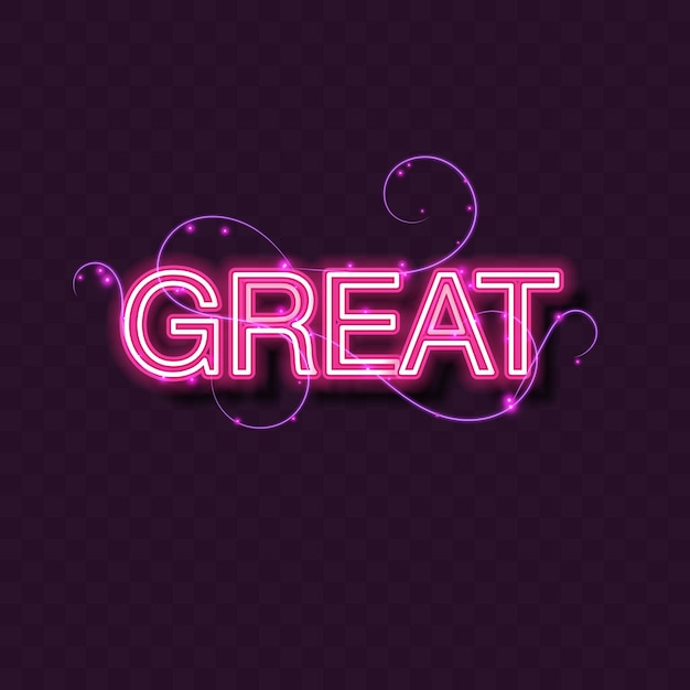 Great text neon design Pink neon