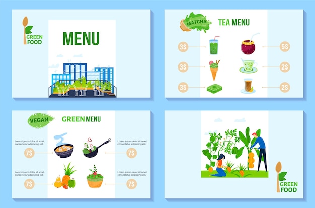 Green food menu  illustration.