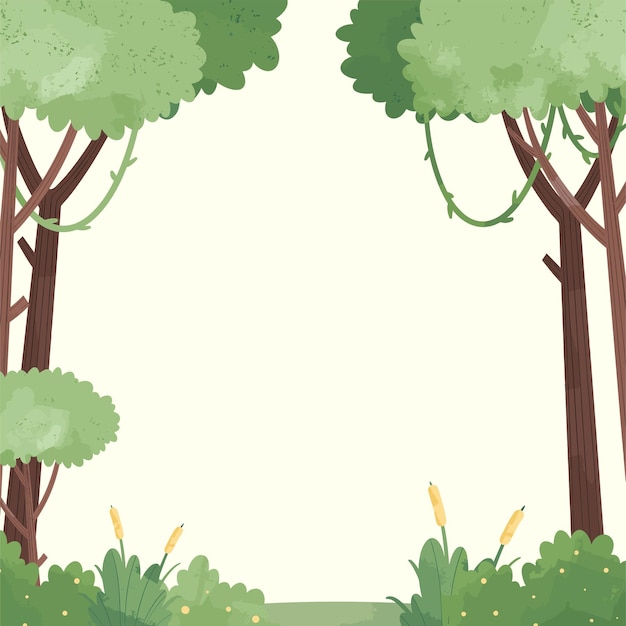 Vector green forest tree vector illustration