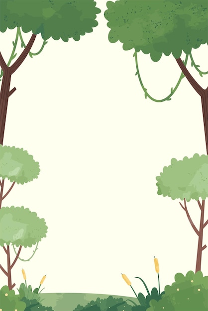 Vector green forest tree vector illustration