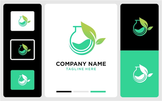 Green lab with leaf logo design