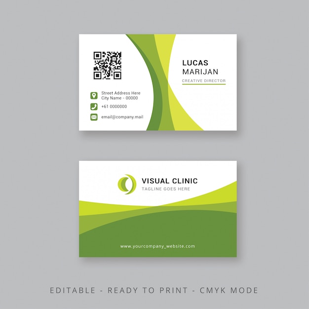 green modern business card