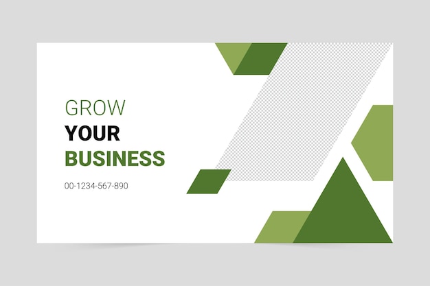 Vector green modern grow your business social media cover template