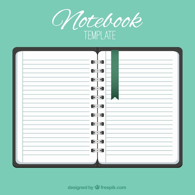 Vector green notebook template