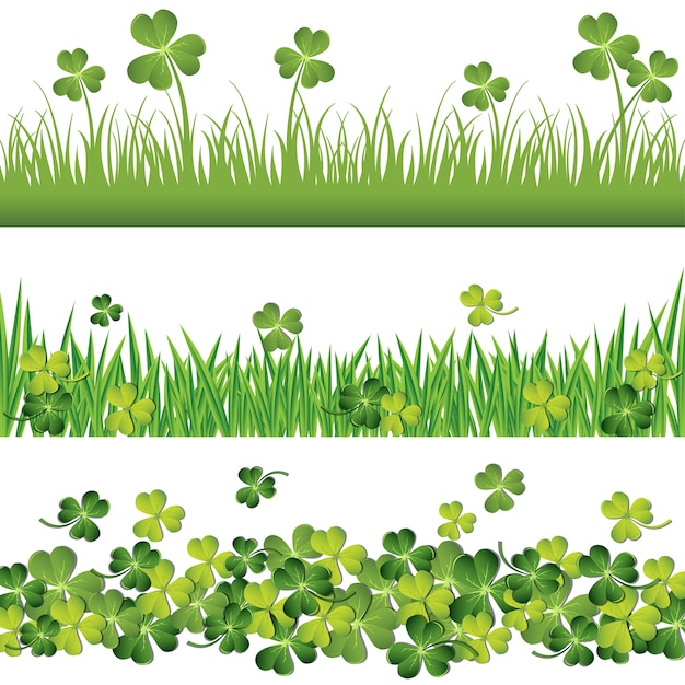 Green shamrock borders set for St. Patrick's Day card