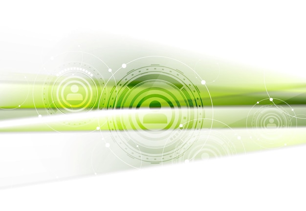 Vector green technology background with hud elements