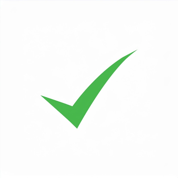 a green tick is on a white background with a green arrow pointing to the left