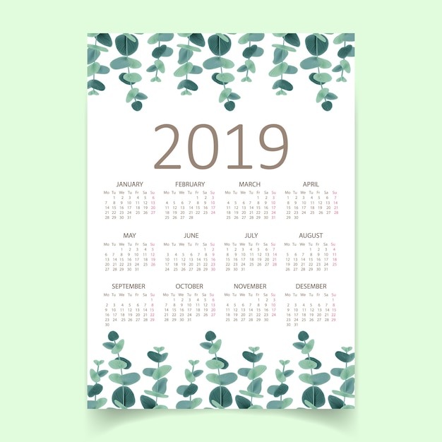 Greenery calendar 2019