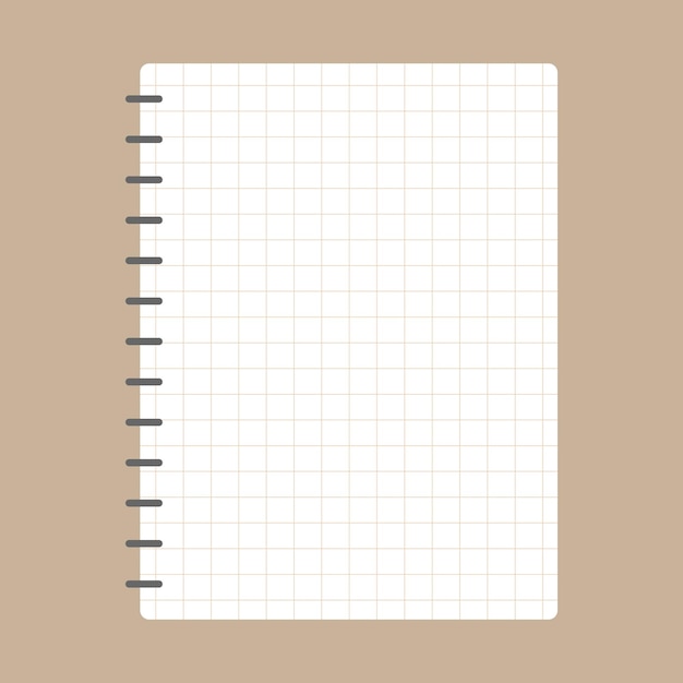 Vector grid square blank handwritten notebook