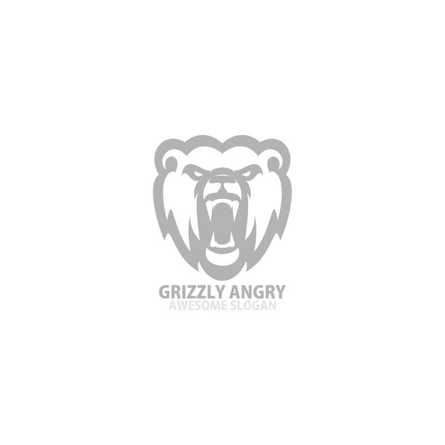 Vector grizzly head logo illustration