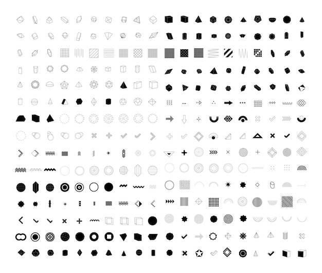 Grote verzameling abstracte geometrische vormen