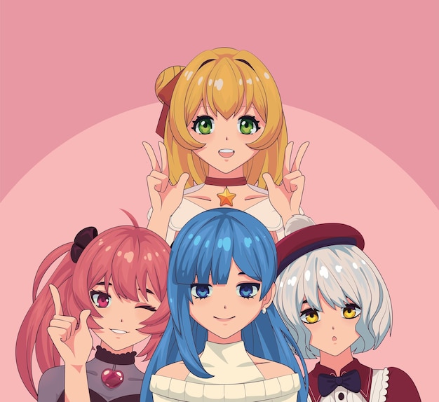 Group anime girls