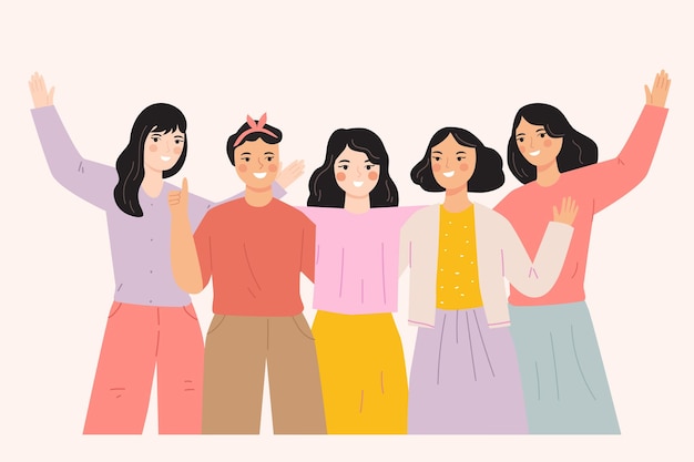 group of woman organic illustration