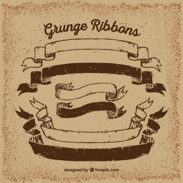 Vector grunge ribbons