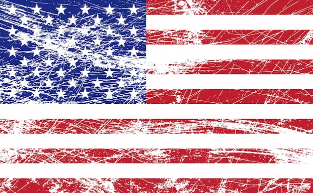 Grunge scratched american flag.