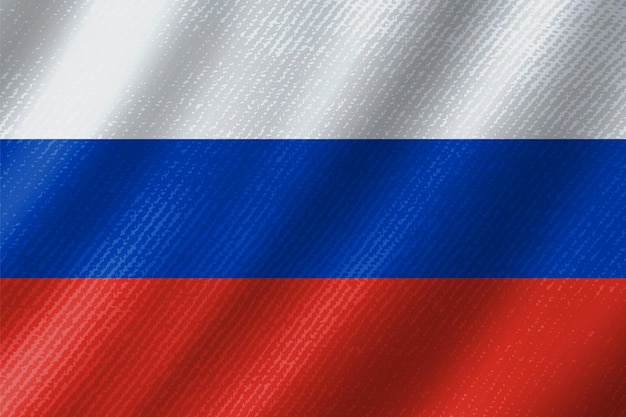 Grungy waving russia flag.