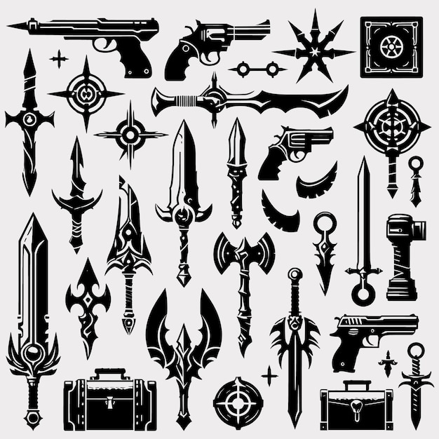 Vector guns svgrifle svgweapon svgguns silhouettesvg cut filesguns bundle svgguns cut filepistol svg