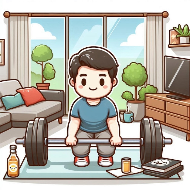 Vector gym cartoon