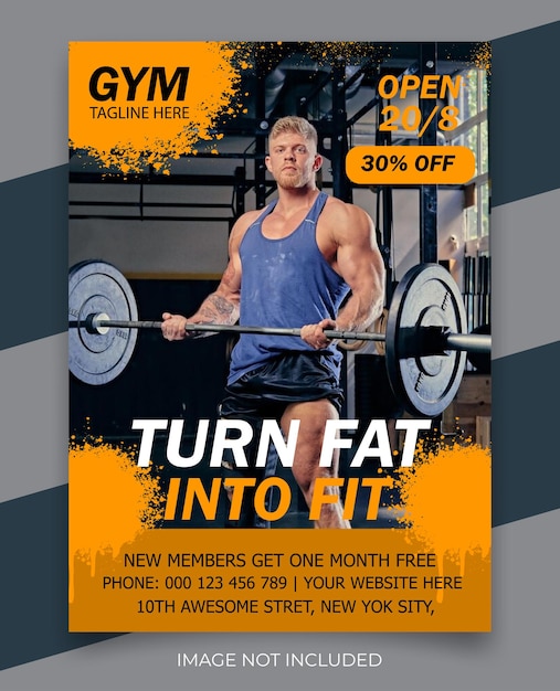 Vector gym fitness flyer and poster template