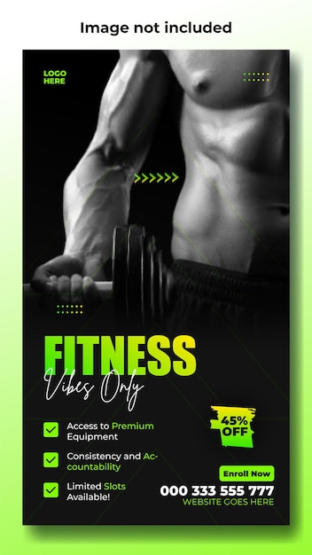 Vector gym story template design