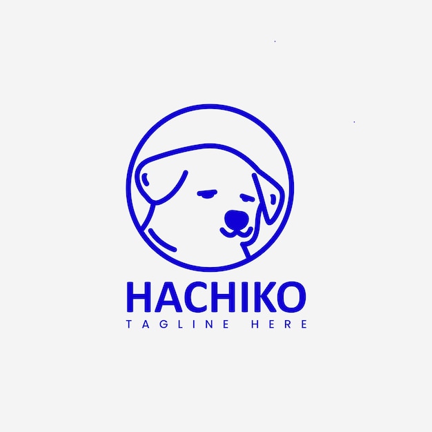 Vector hachiko dog logo design