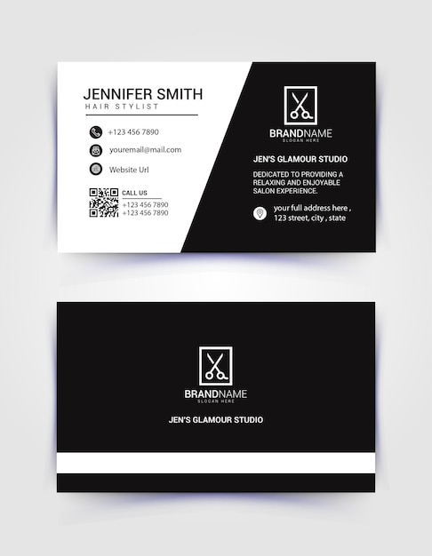 Hairdresser and hair stylist business card design salon business card barbershop business card