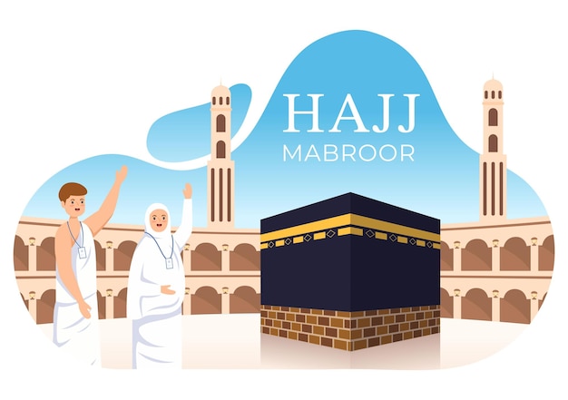 Vector hajj of umrah mabroor illustratie