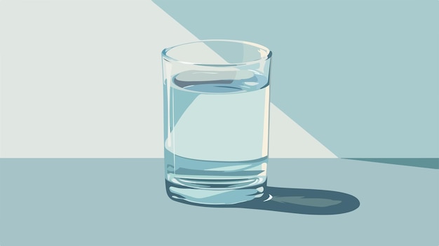 Vector half filled glass of water stock vector